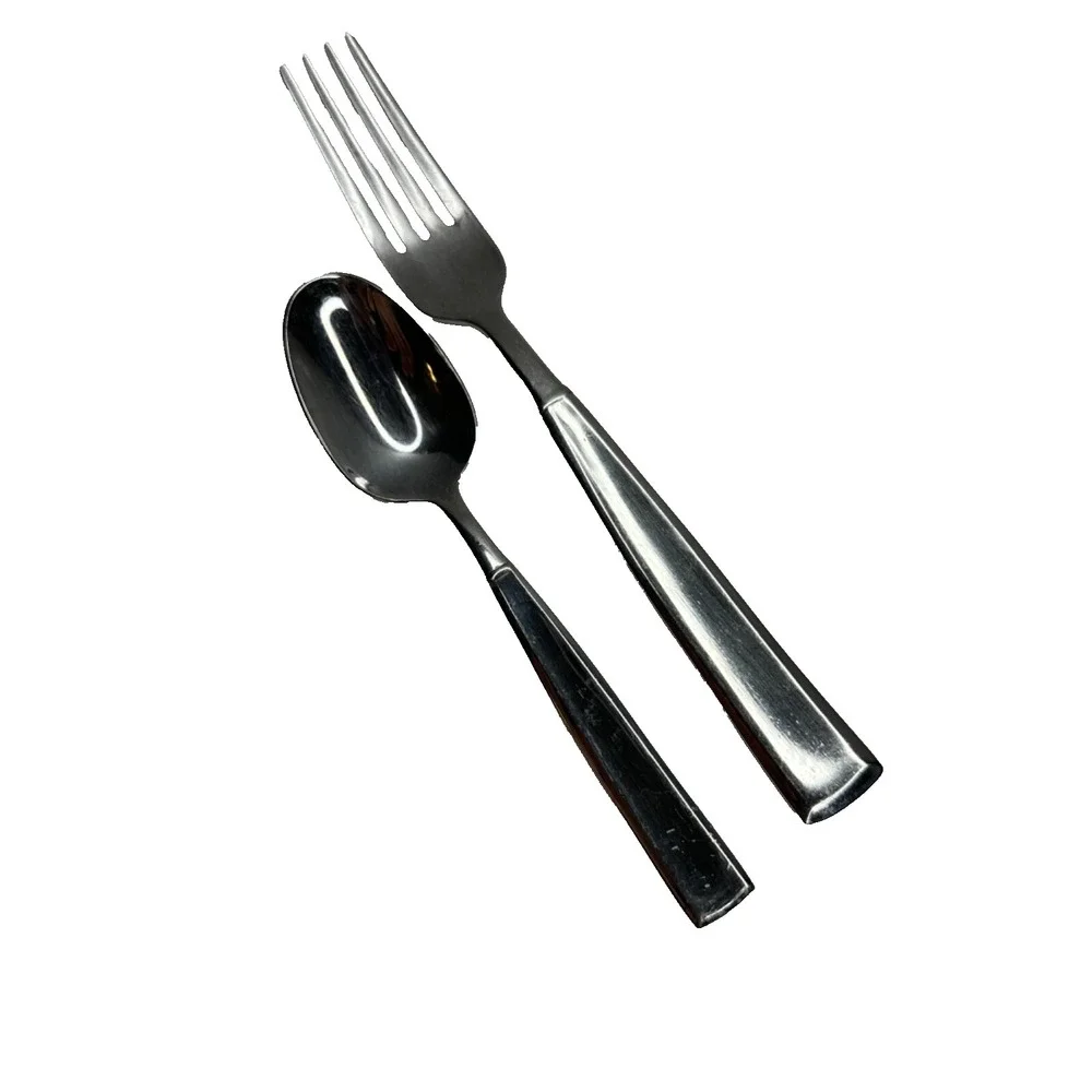 Wallace‎ Stainless Flatware Dinner Fork Spoon Replacement Set of 2 Square End